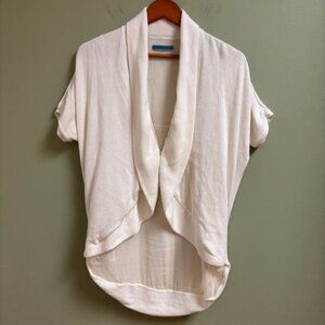 Alice + Olivia Women Cardigan Sweater Size *XS Ivory Lightweight High Low Lined